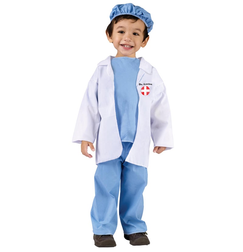 Fun World Unisex Child Costumes Baby's Doctor Toddler, White, Blue, 3T/4T US - Image 1